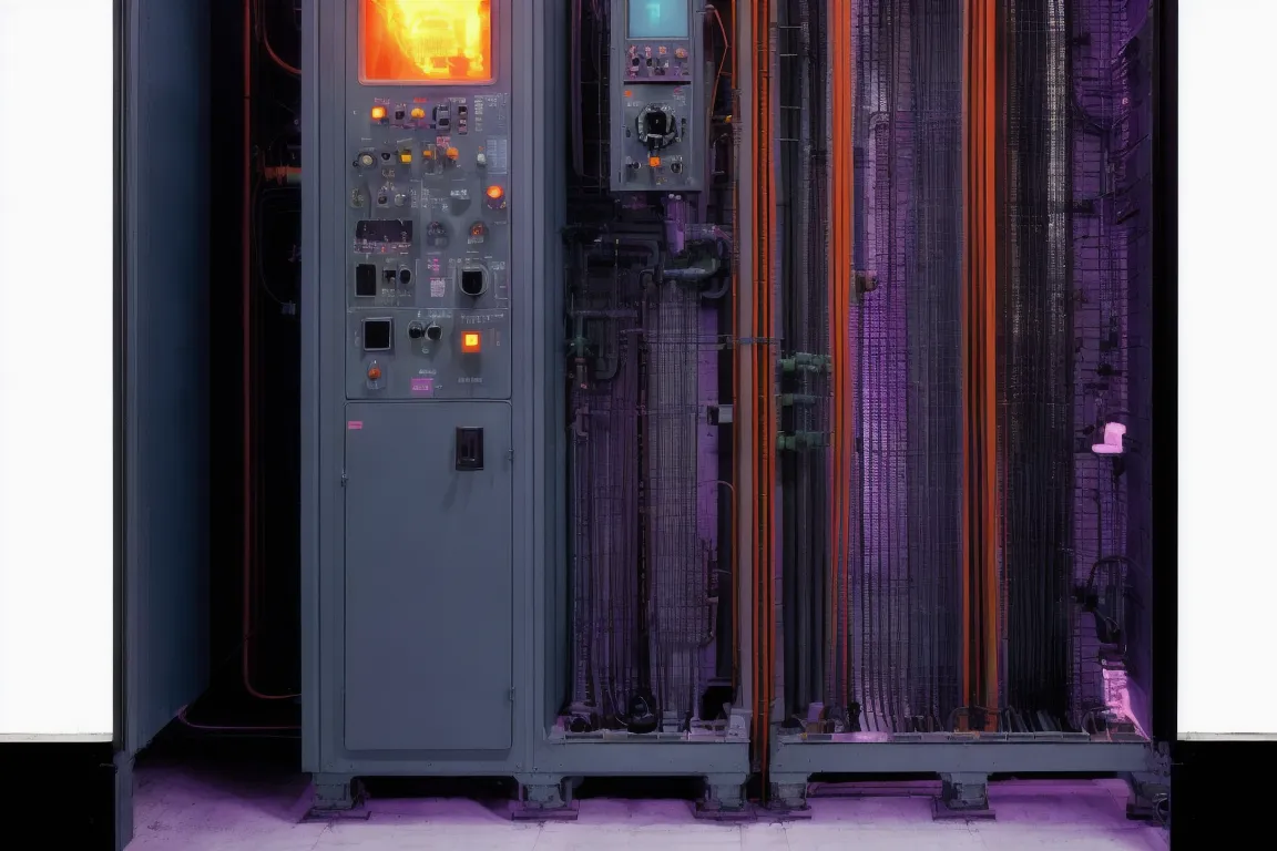 Thermal camera view of industrial switchgear showing heat signatures